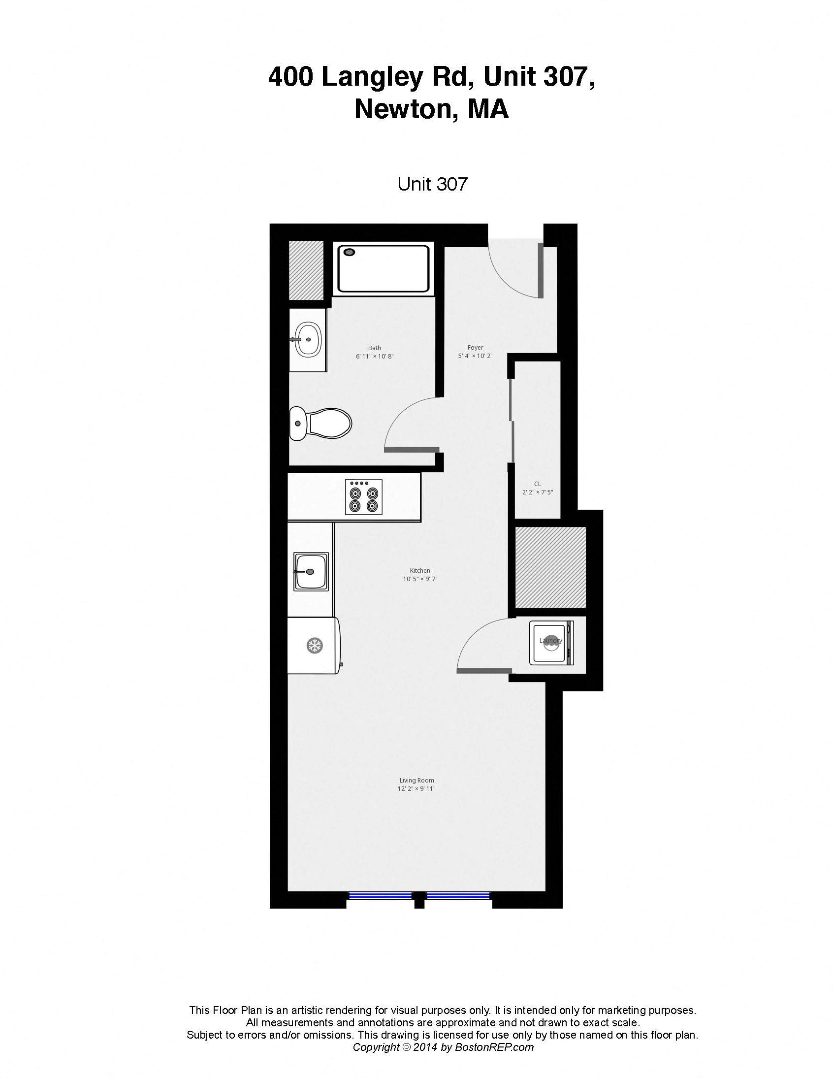 Floor Plans of Langley Terrace Apartments in Newton, MA